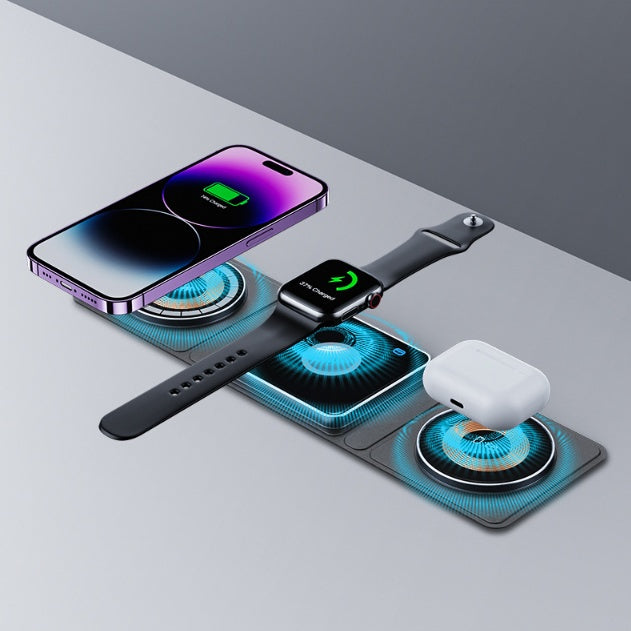 3-in-1 foldable magnetic charging station for iPhone, Apple Watch and AirPods, view 9