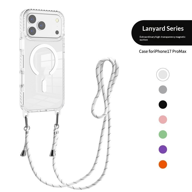 Crossbody lanyard magnetic clear iPhone case, view 10
