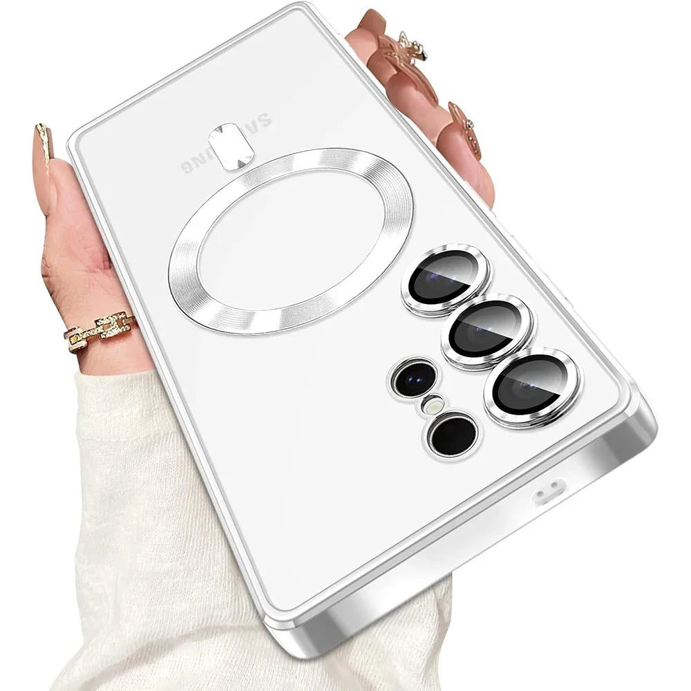Clear MagSafe Case with Plated Edges for Samsung Galaxy S26, S25 & S24 Series