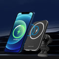 Magnetic wireless charging car phone mount