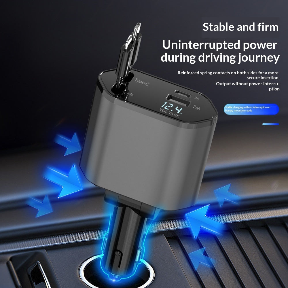 120W 4-in-1 retractable car charger, view 5