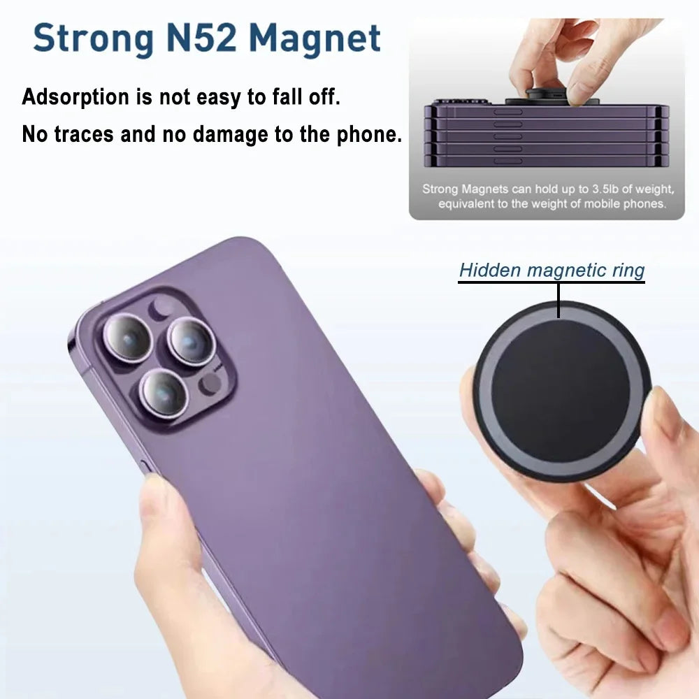 Magnetic expanding phone grip and stand, view 7