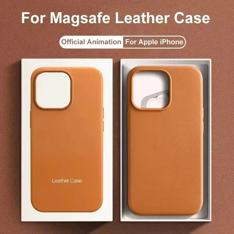 Premium leather MagSafe case for iPhone