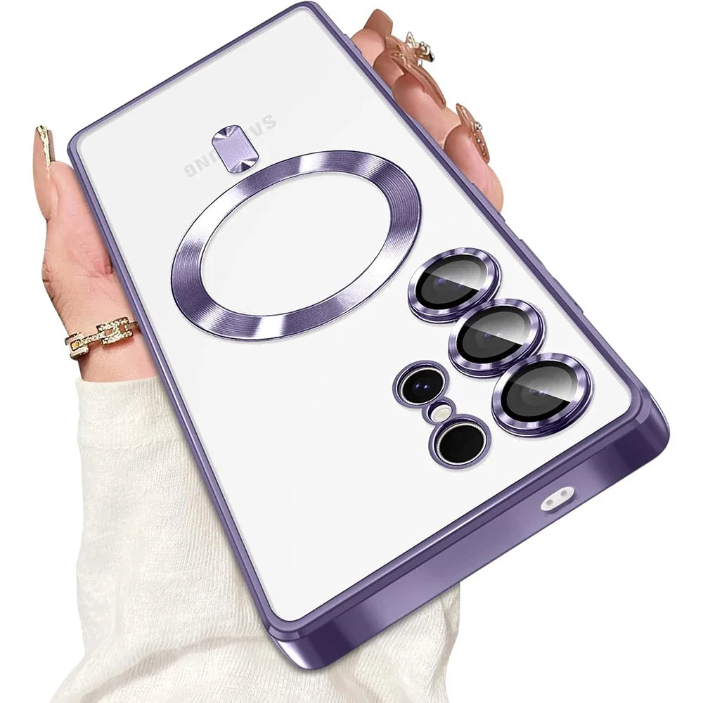 Clear MagSafe Case with Plated Edges for Samsung Galaxy S26, S25 & S24 Series