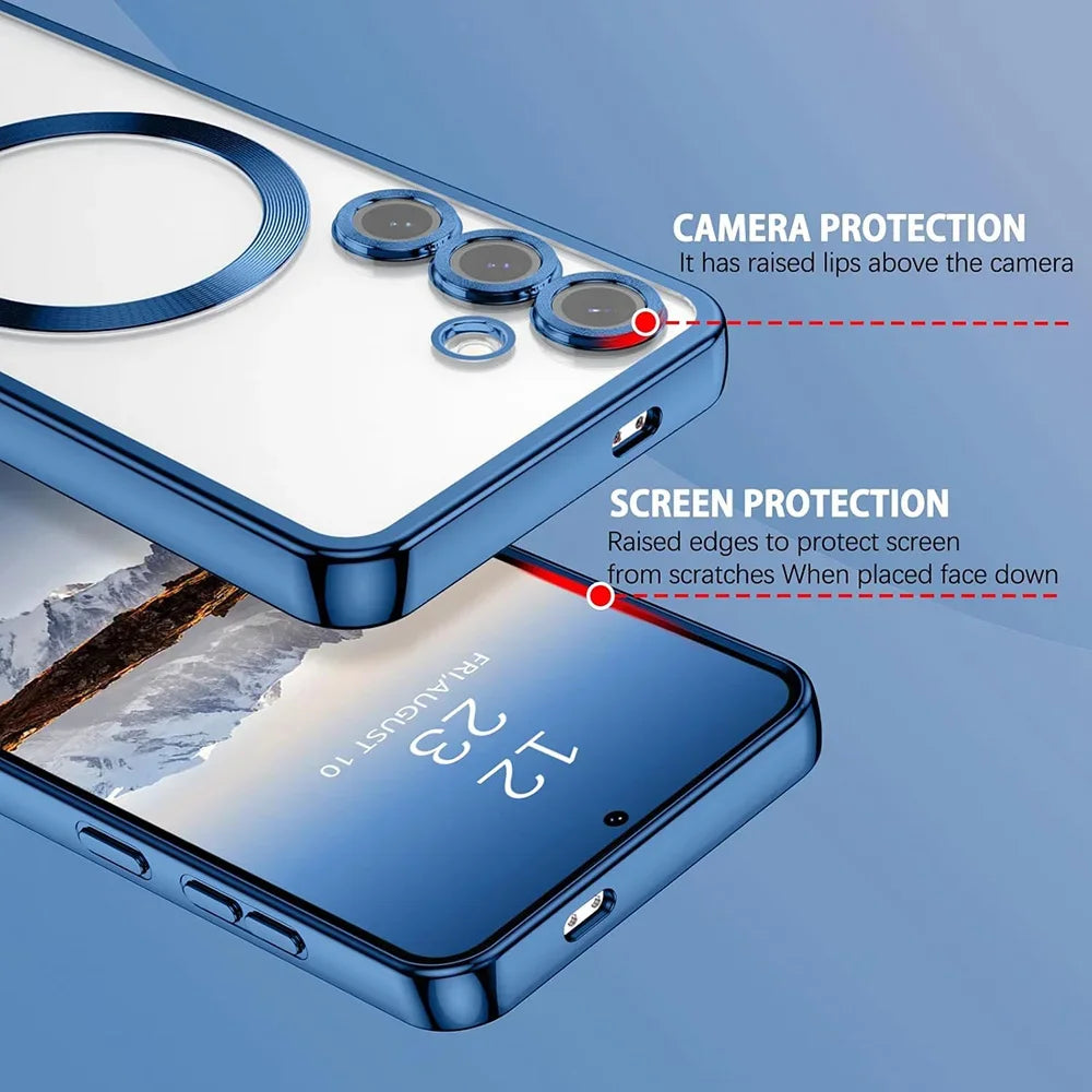 Clear MagSafe case with plated edges for Samsung Galaxy, view 4