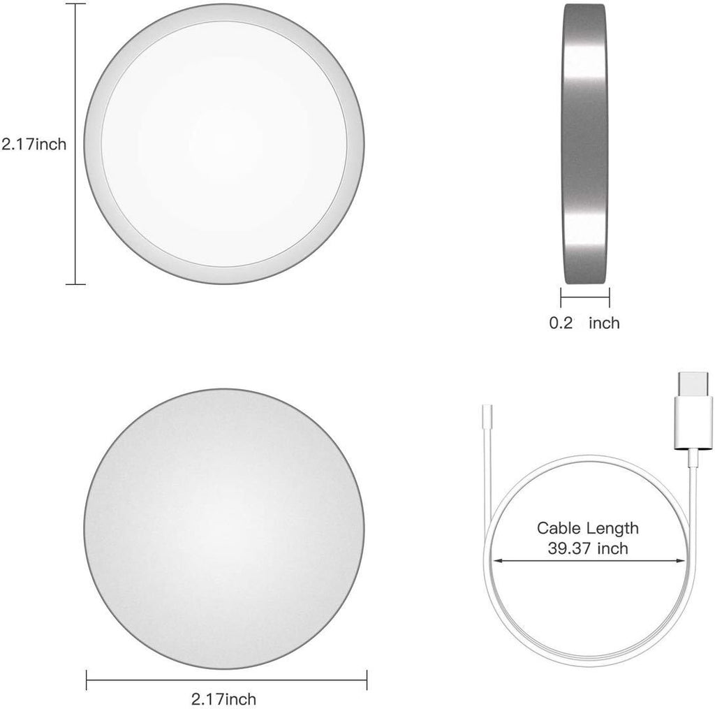 15W magnetic wireless charger pad with USB-C cable, view 5