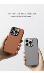 Leather MagSafe case with metal lens guard for iPhone 16, view 2