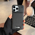 Vegan leather MagSafe case with metal camera frame for iPhone, view 4
