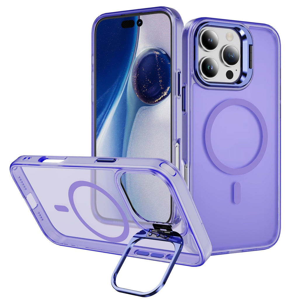 Magnetic clear iPhone case with camera ring kickstand, view 4