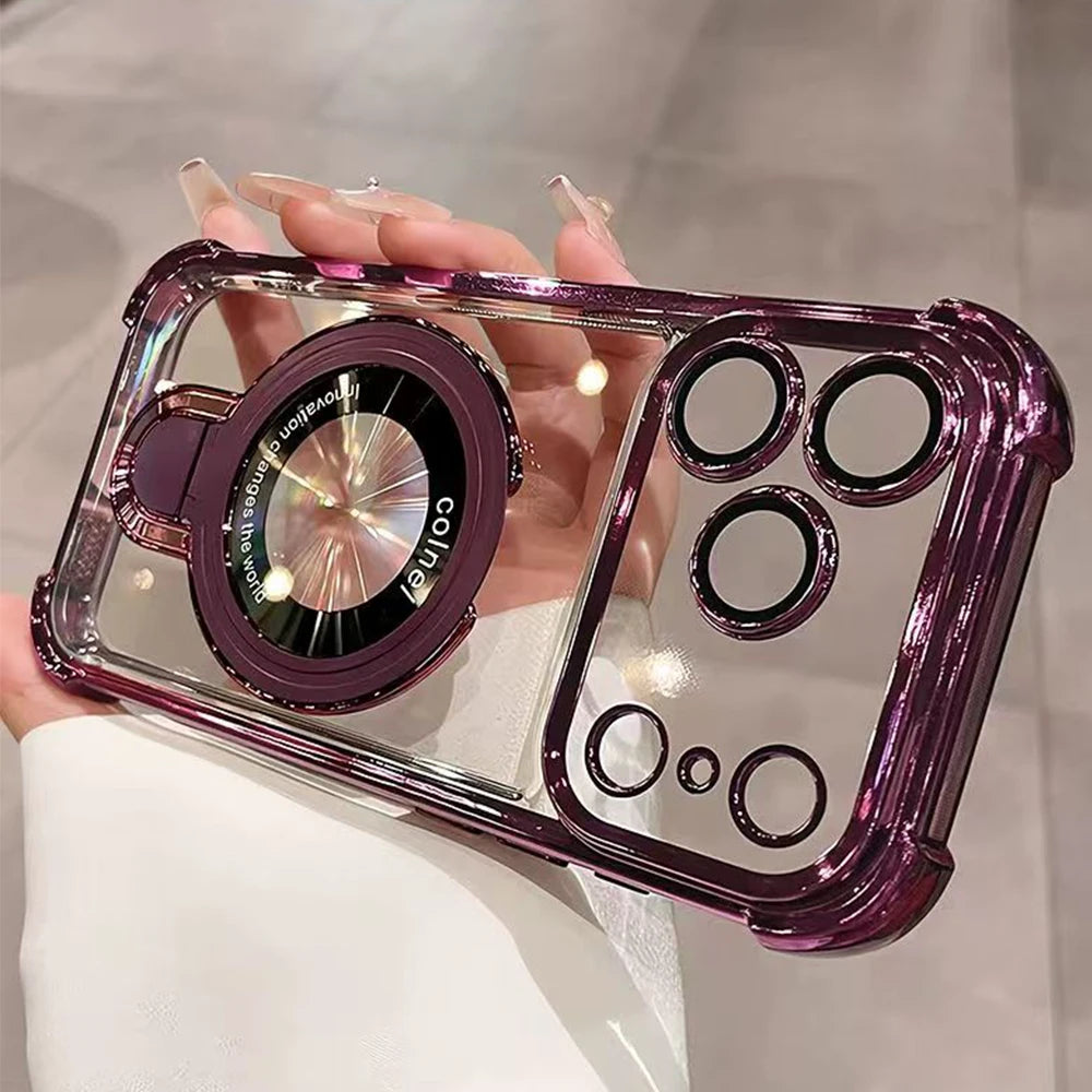 Clear MagSafe case with plated edges for iPhone