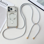 Clear MagSafe Case with Crossbody Lanyard for iPhone 17 Series - Plated Edges