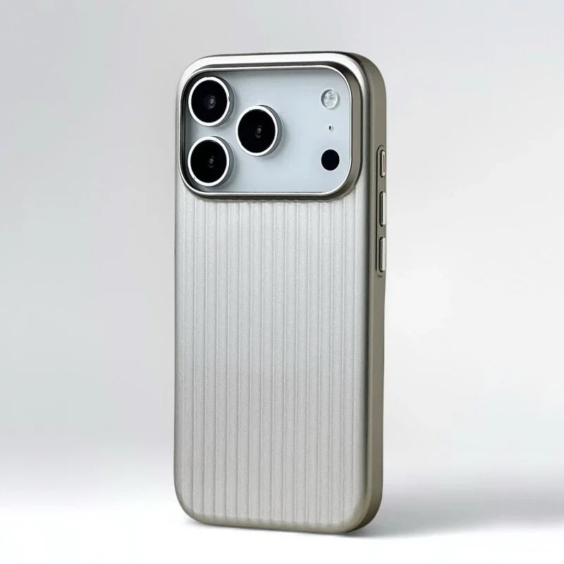 Striped Plated MagSafe Case for iPhone 17 Series - Travel-Inspired Design
