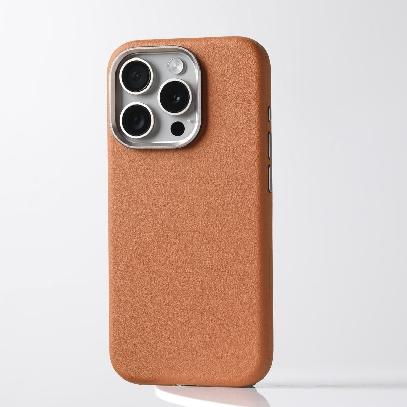Leather MagSafe case with metal lens guard for iPhone 16, view 3