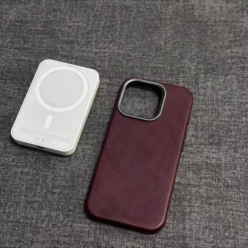 Vintage leather magnetic iPhone case, view 7