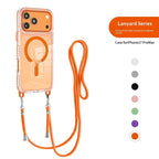 Crossbody lanyard magnetic clear iPhone case, view 5