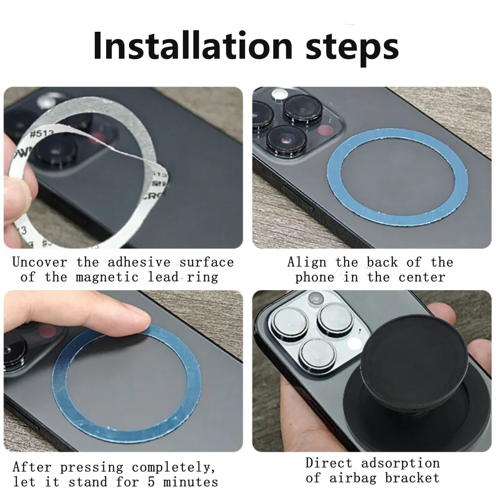 Magnetic expanding phone grip and stand, view 6