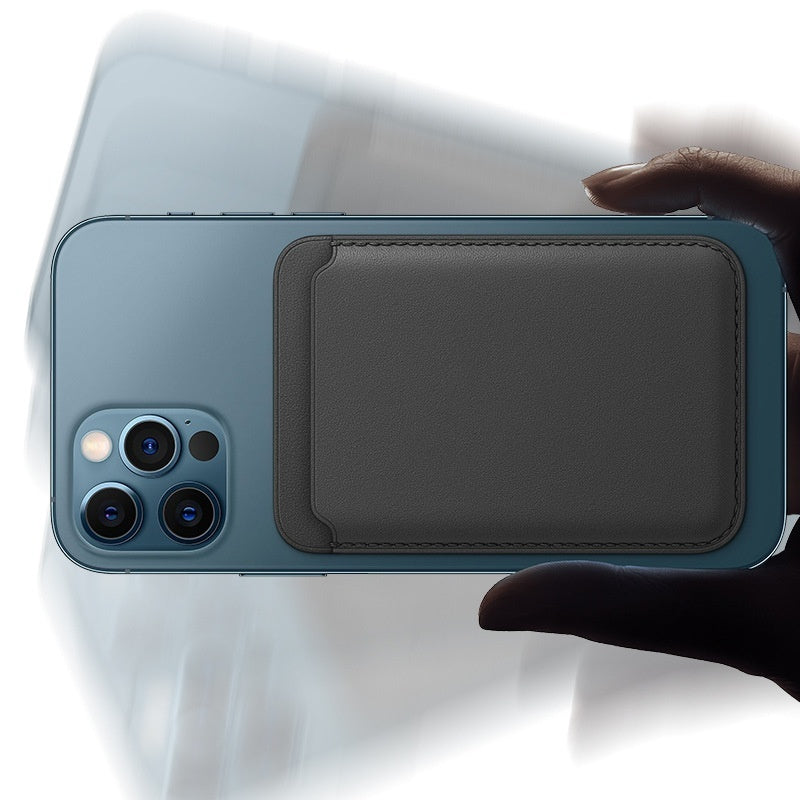 Magnetic leather card wallet for iPhone, view 4