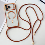 Clear MagSafe Case with Crossbody Lanyard for iPhone 17 Series - Plated Edges