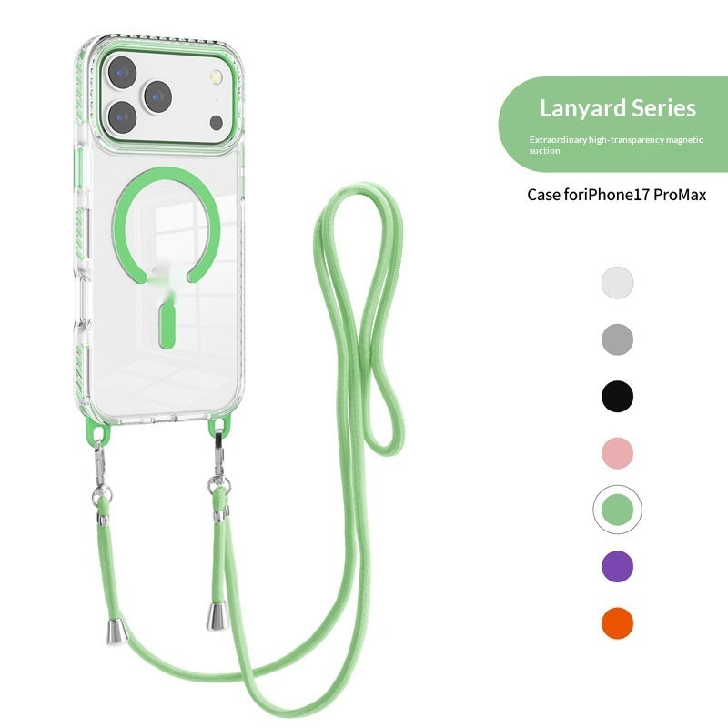 Crossbody lanyard magnetic clear iPhone case, view 2