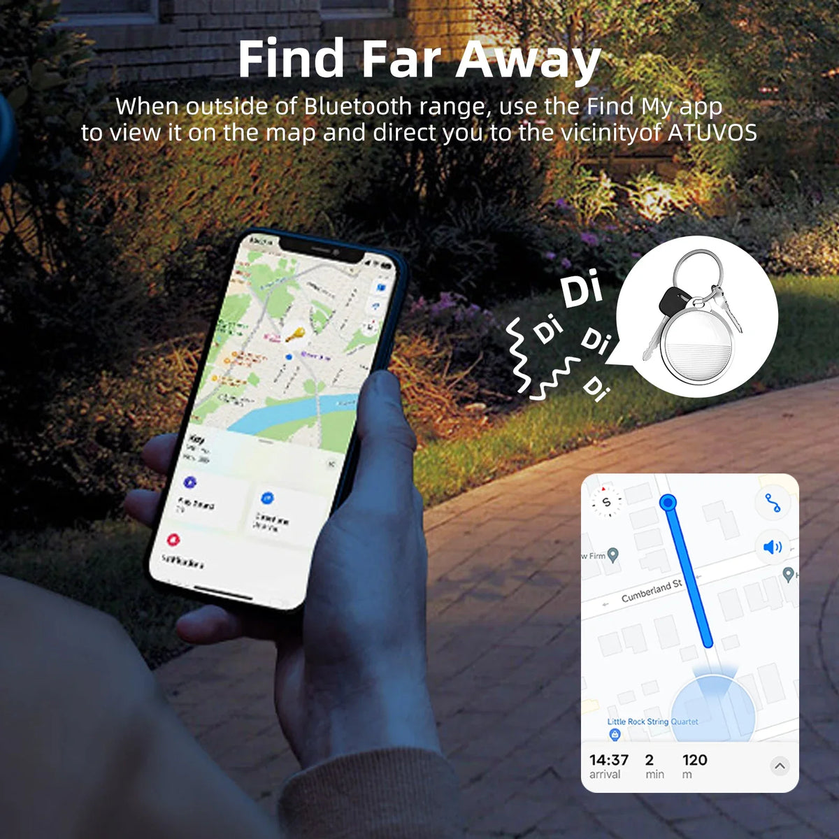 Smart item tracker tag for iPhone, works with Apple Find My, view 8
