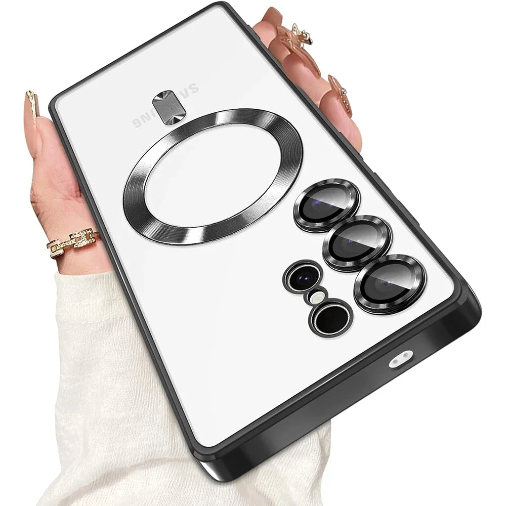 Clear MagSafe Case with Plated Edges for Samsung Galaxy S26, S25 & S24 Series