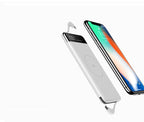 10000mAh slim power bank with built-in cables and wireless charging, view 2