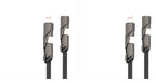 4-in-1 braided fast charging cable with USB-C and Lightning tips, view 4