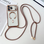 Clear MagSafe Case with Crossbody Lanyard for iPhone 17 Series - Plated Edges