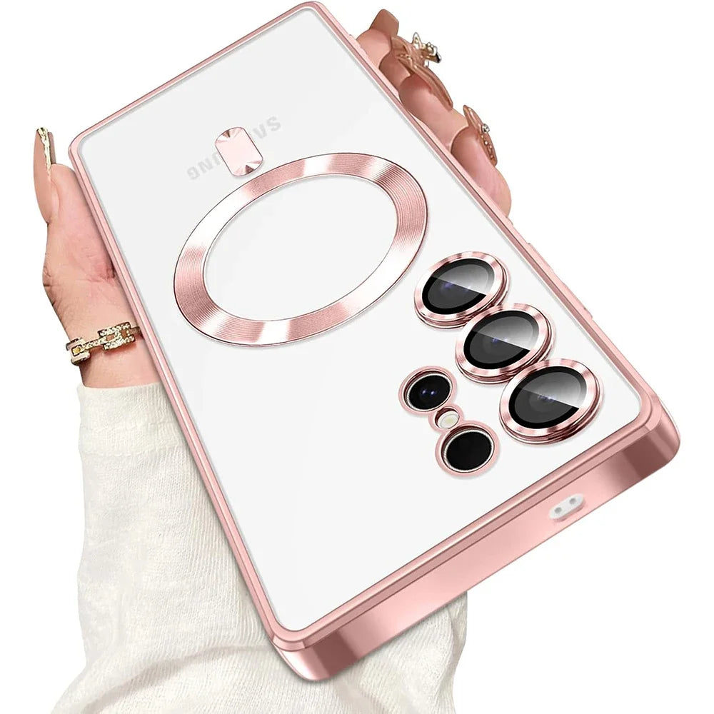Clear MagSafe Case with Plated Edges for Samsung Galaxy S26, S25 & S24 Series
