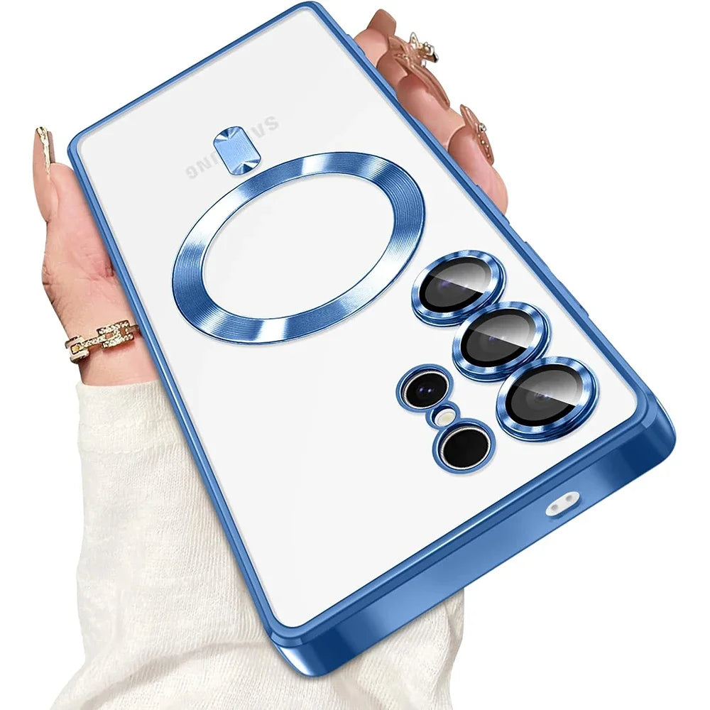 Clear MagSafe Case with Plated Edges for Samsung Galaxy S26, S25 & S24 Series