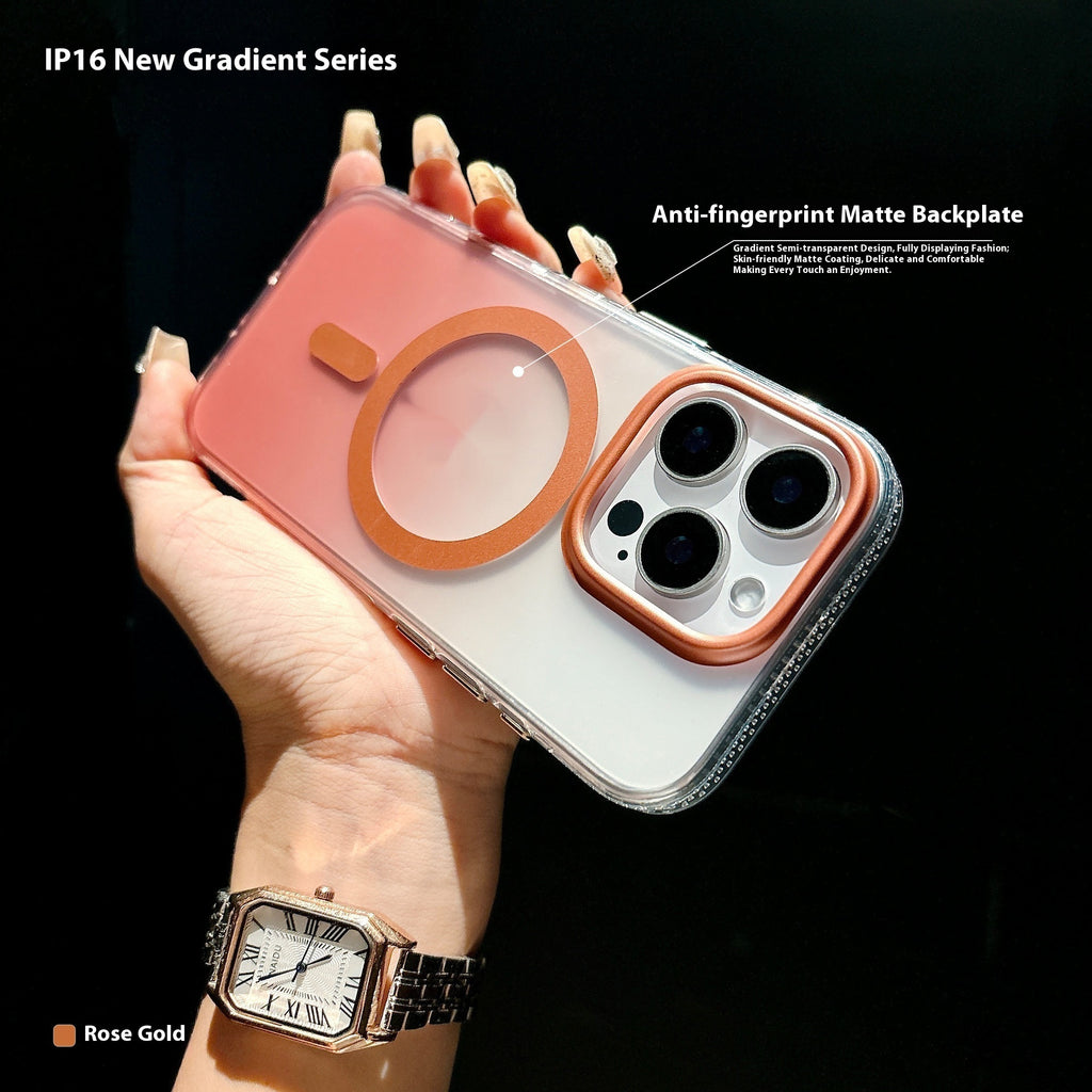 Aurora gradient frosted magnetic iPhone case, view 3