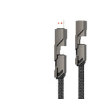 4-in-1 braided fast charging cable with USB-C and Lightning tips, view 5
