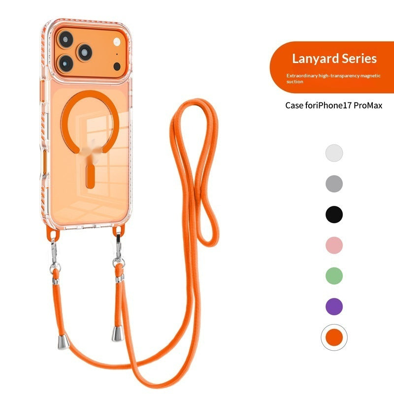 Crossbody lanyard magnetic clear iPhone case