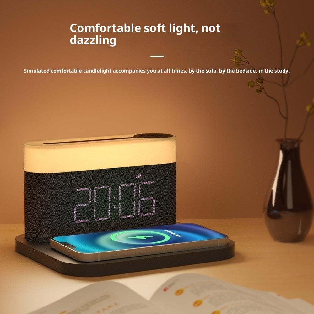 3-in-1 wireless charger with night light and alarm clock, view 2