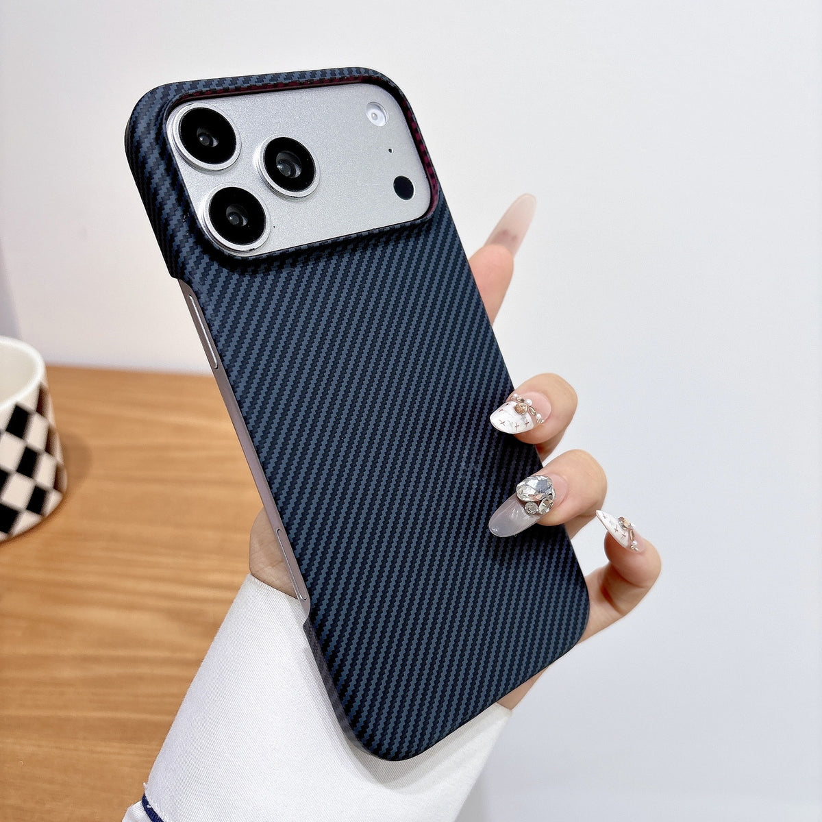 Carbon fiber texture magnetic iPhone case, view 3