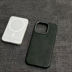 Vintage leather magnetic iPhone case, view 4
