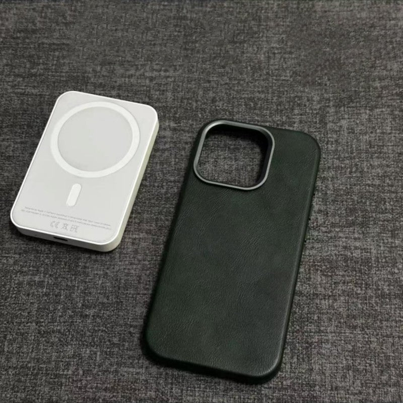 Vintage leather magnetic iPhone case, view 4