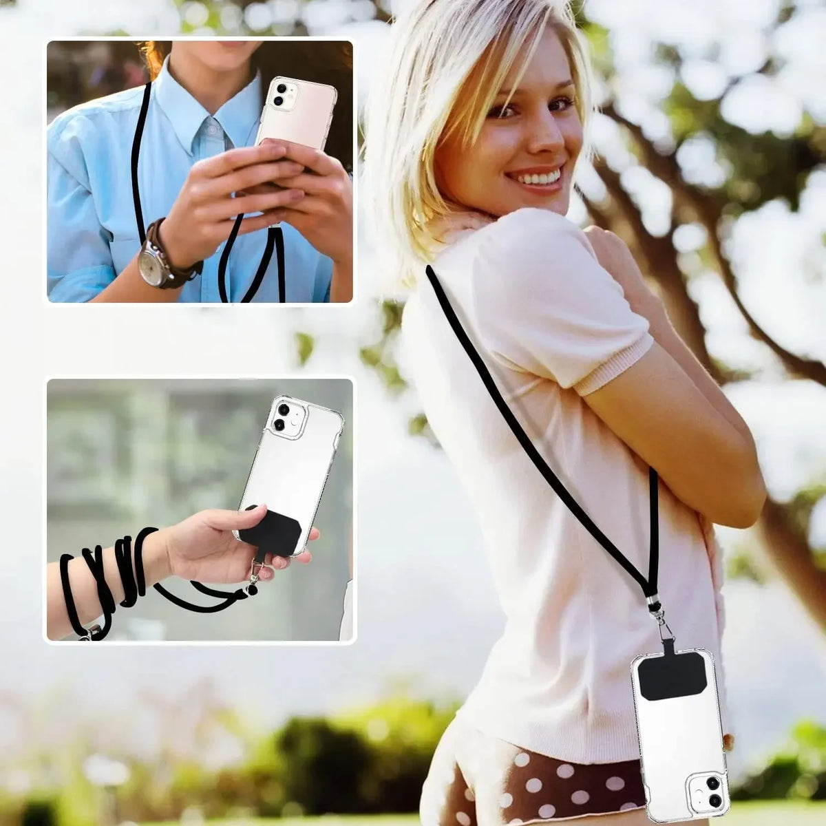 Adjustable Crossbody Phone Lanyard Strap - Universal Fit