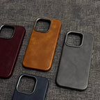 Vintage leather magnetic iPhone case, view 9