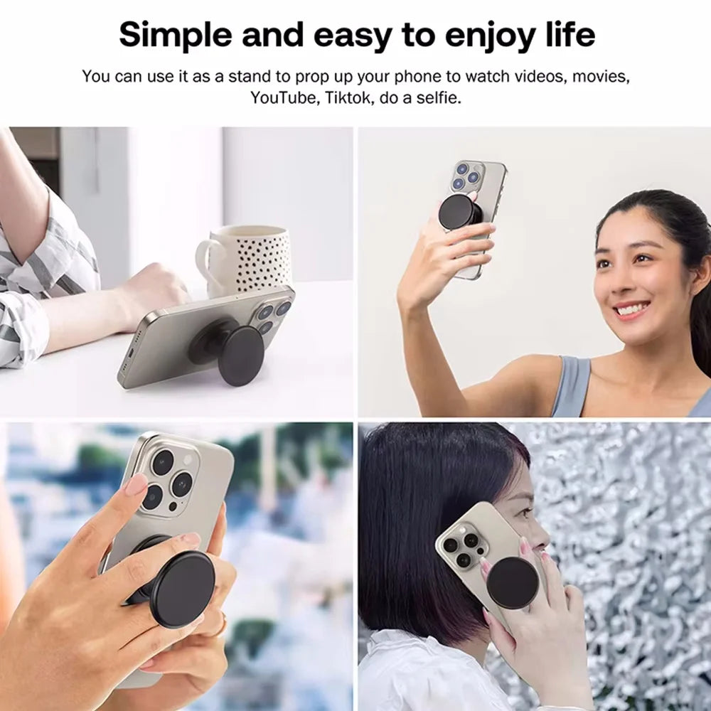 Magnetic expanding phone grip and stand, view 10