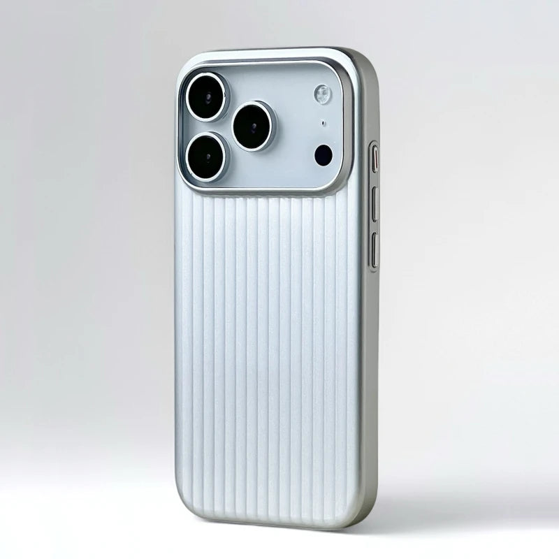 Striped Plated MagSafe Case for iPhone 17 Series - Travel-Inspired Design