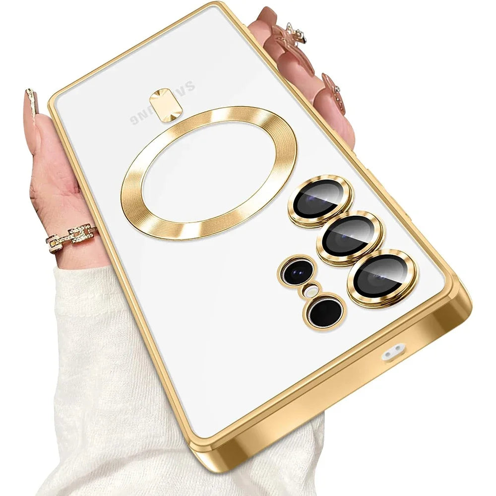 Clear MagSafe Case with Plated Edges for Samsung Galaxy S26, S25 & S24 Series