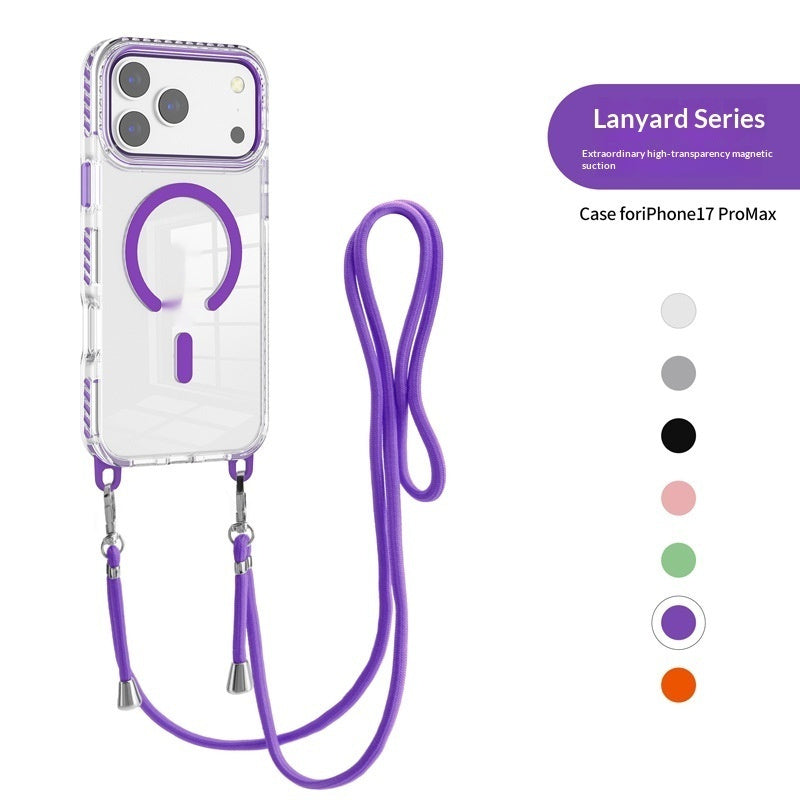 Crossbody lanyard magnetic clear iPhone case, view 3