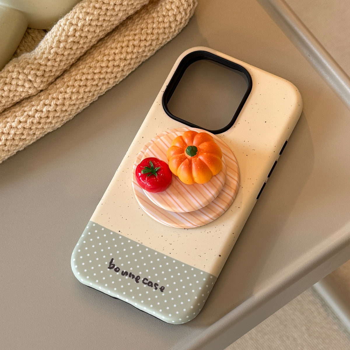 3D fruit dessert magnetic iPhone case with grip stand, view 6