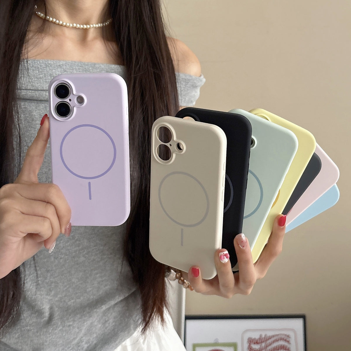 Magnetic liquid silicone case for iPhone 17