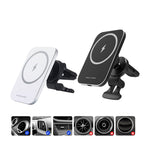 Magnetic wireless charging car phone mount, view 3
