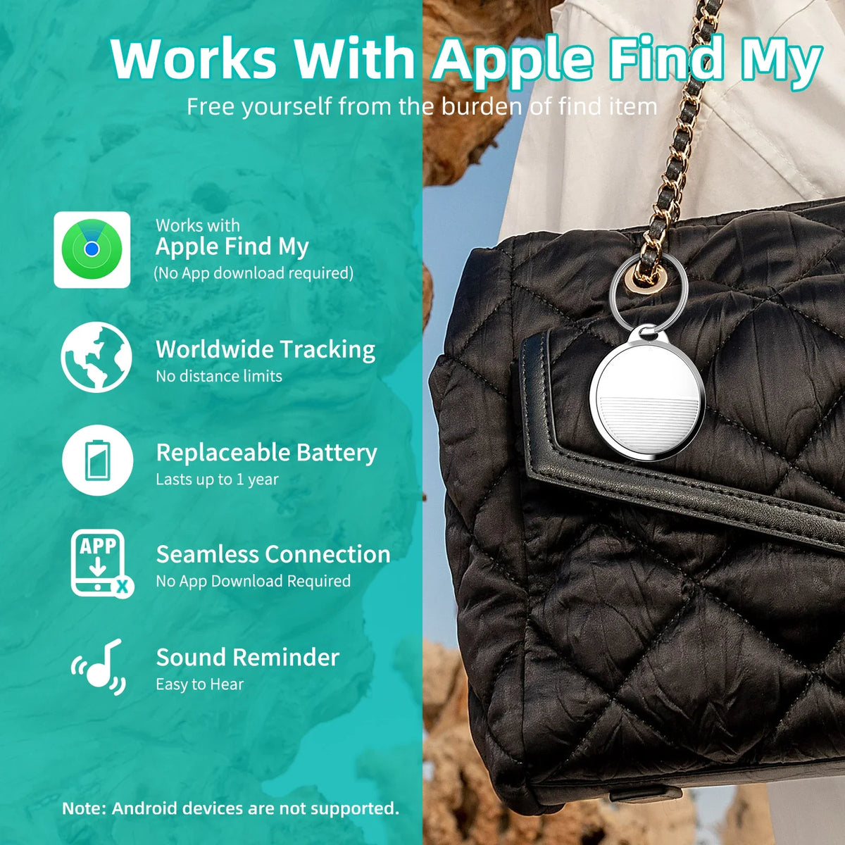 Smart Item Tracker Tag for iPhone - Works with Apple Find My