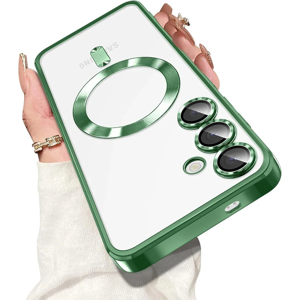 Clear MagSafe Case with Plated Edges for Samsung Galaxy S26, S25 & S24 Series