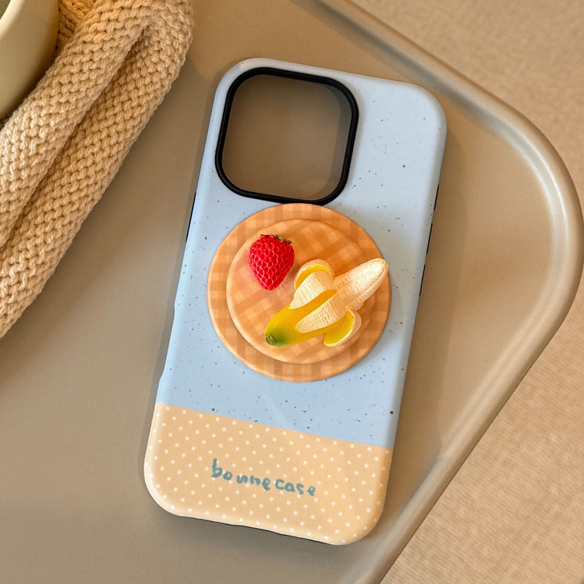 3D fruit dessert magnetic iPhone case with grip stand, view 4
