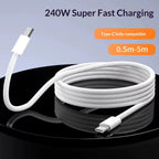 240W USB-C to USB-C braided charging cable